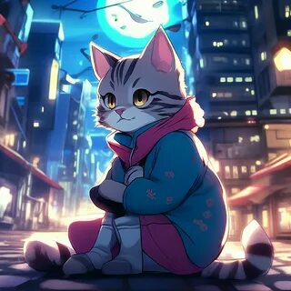 Аниме кот обои - 33 фото 