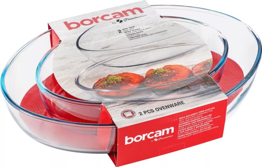 Форма для запекания стеклянная Borcam. Pasabahce Borcam арт 159033. Borcam-набор 2пр (59084+59074 формы овальные. Borcam форма для запекания 3,2л 280*280*60мм 59394.