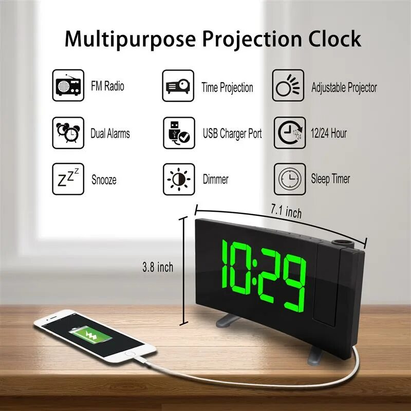 Будильник Projection Clock. Проекционные часы Digital Projection Clock. Digital Projection Alarm Clock en 8827. Часы настольные электронные японские Nippon с кнопками Alarm, min, hour, time, Snooze. Как настроить часы snooze