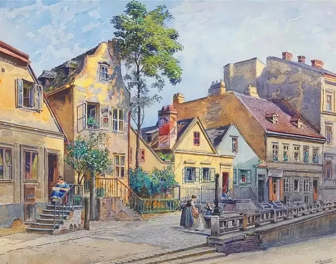 Старинные города картины. Эрнст Гранер (Ernst Graner. Ernst Graner художник. Акварели художника Эрнста Гранера Вена. Эрнст Гранер (Австрия)1865-1943.