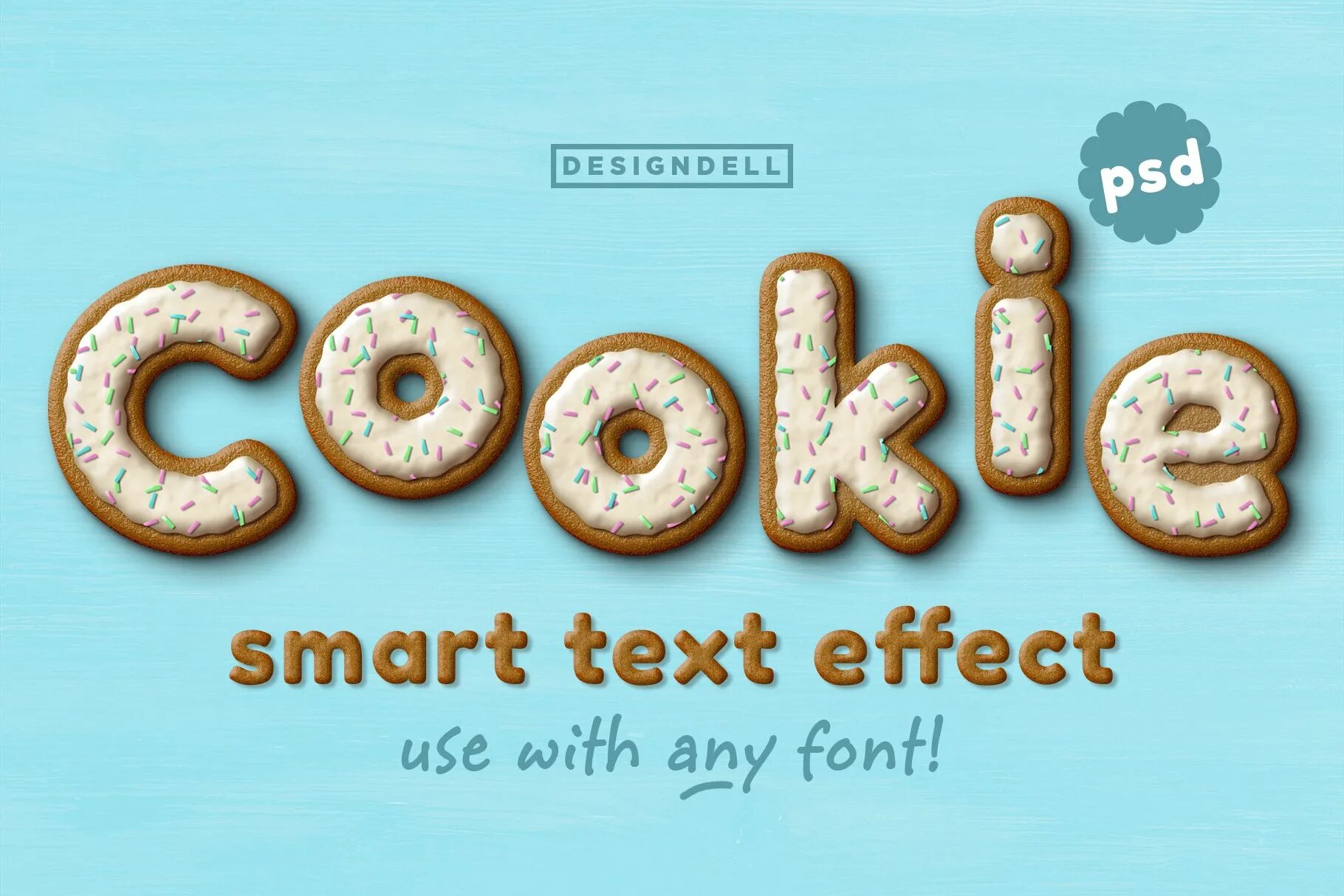 Gingerbread Photoshop Action. Biscuit text Effect. Logo cookies Photoshop. Atelier Style text. Текст cookies