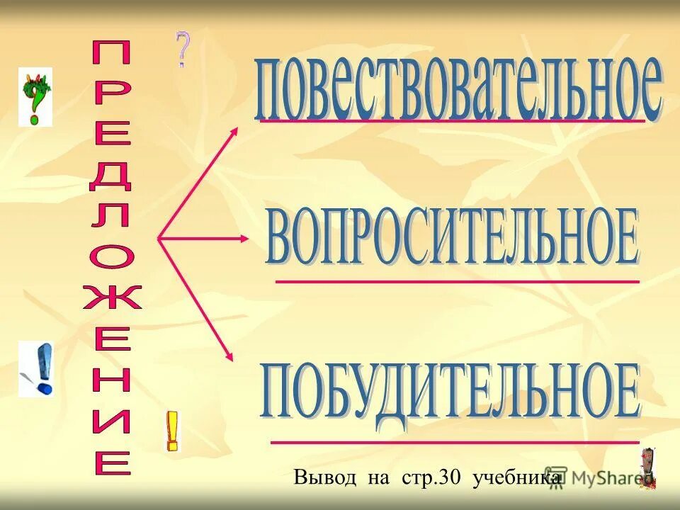 схема предложения повествовательное