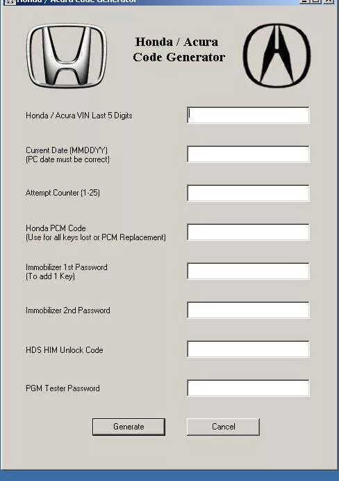 Radio code generator. Honda acura code generator. honda key generator. ключ для генератора хонда. хонда кейген.