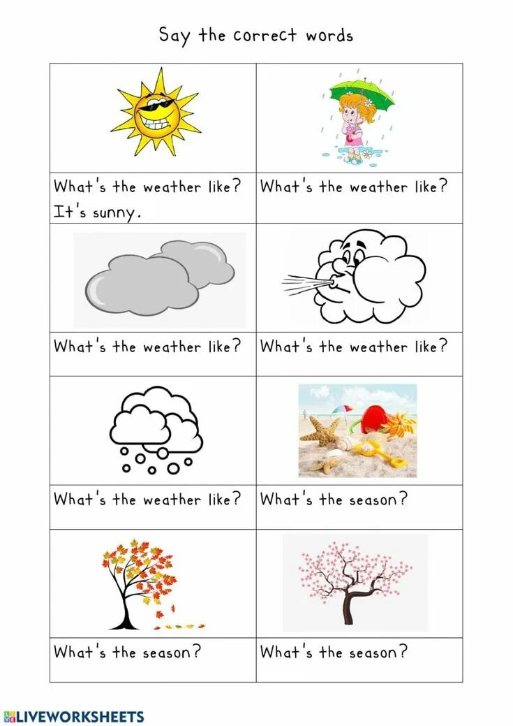 Задания по теме Seasons and weather. Weather Worksheet для дошкольников. Погода задания на английском для детей. Задания по английскому времена года. Seasons esl