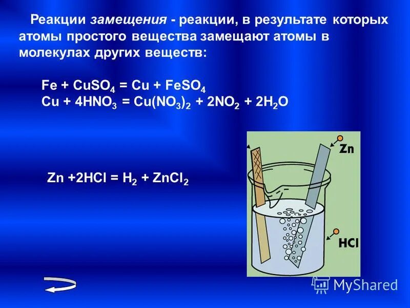 Реакции замещения с кальцием