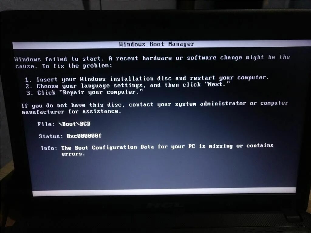 0xc000000f при установке windows. Windows failed to start. windows failed to start a recent. windows boot manager failed to start. windows ошибка 0xc000000f.