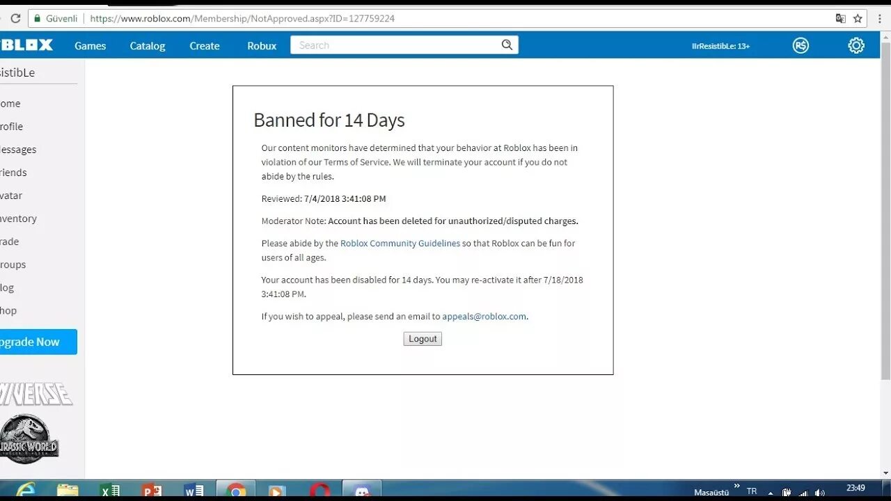 Roblox баны. Картинка БАНА В РОБЛОКС. Roblox ban. Забанили аккаунт в РОБЛОКС. Бан акка в РОБЛОКС.