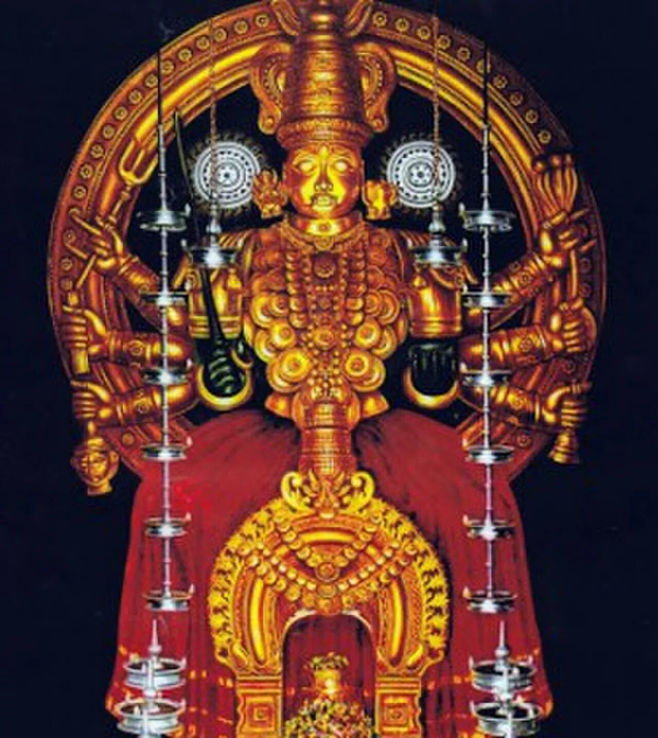Шри 5 букв. Бхагавати. Храм Маха Кали Индонезия. Кодунгаллур. Божество в храме рама.
