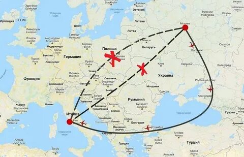 Москва карта самолет