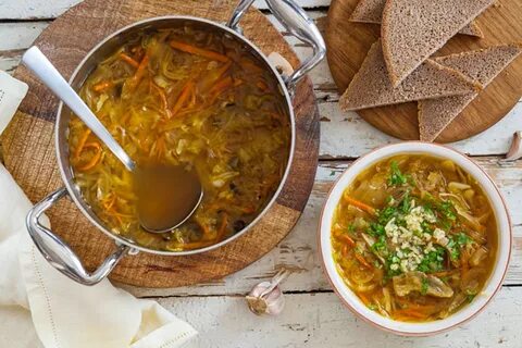 Щи с капустой и грибами