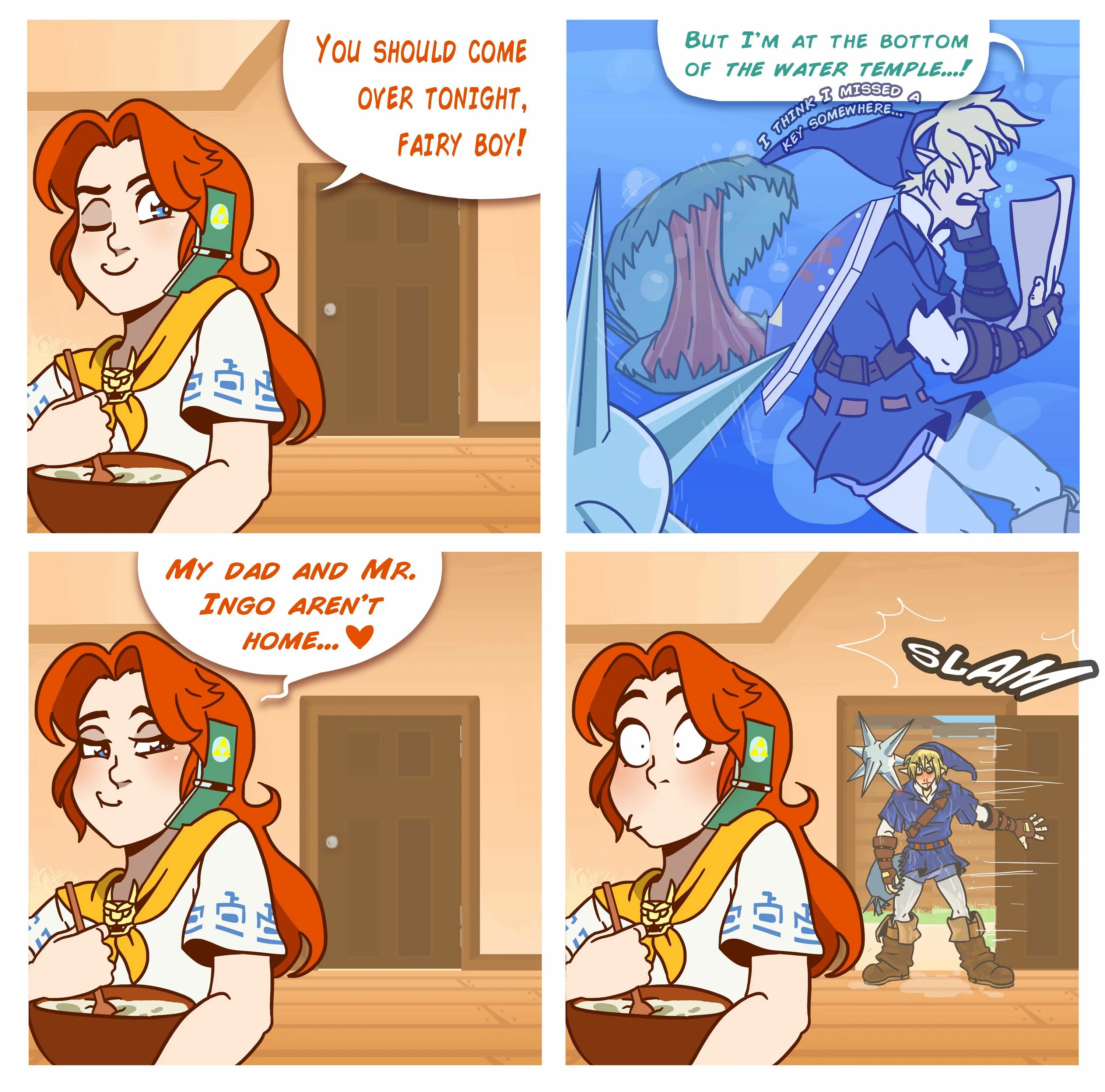 Should him come. Зельда Мем. Зельда продавец Мем. Постеры с Зельдой мемы. Zelda Oh boy smooching time.