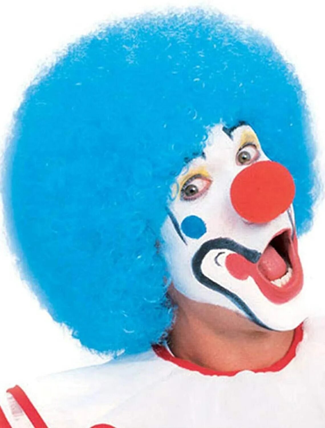 Клоун блю. Клоун. Голубой клоун. Клоун с голубыми волосами. Парик клоуна.