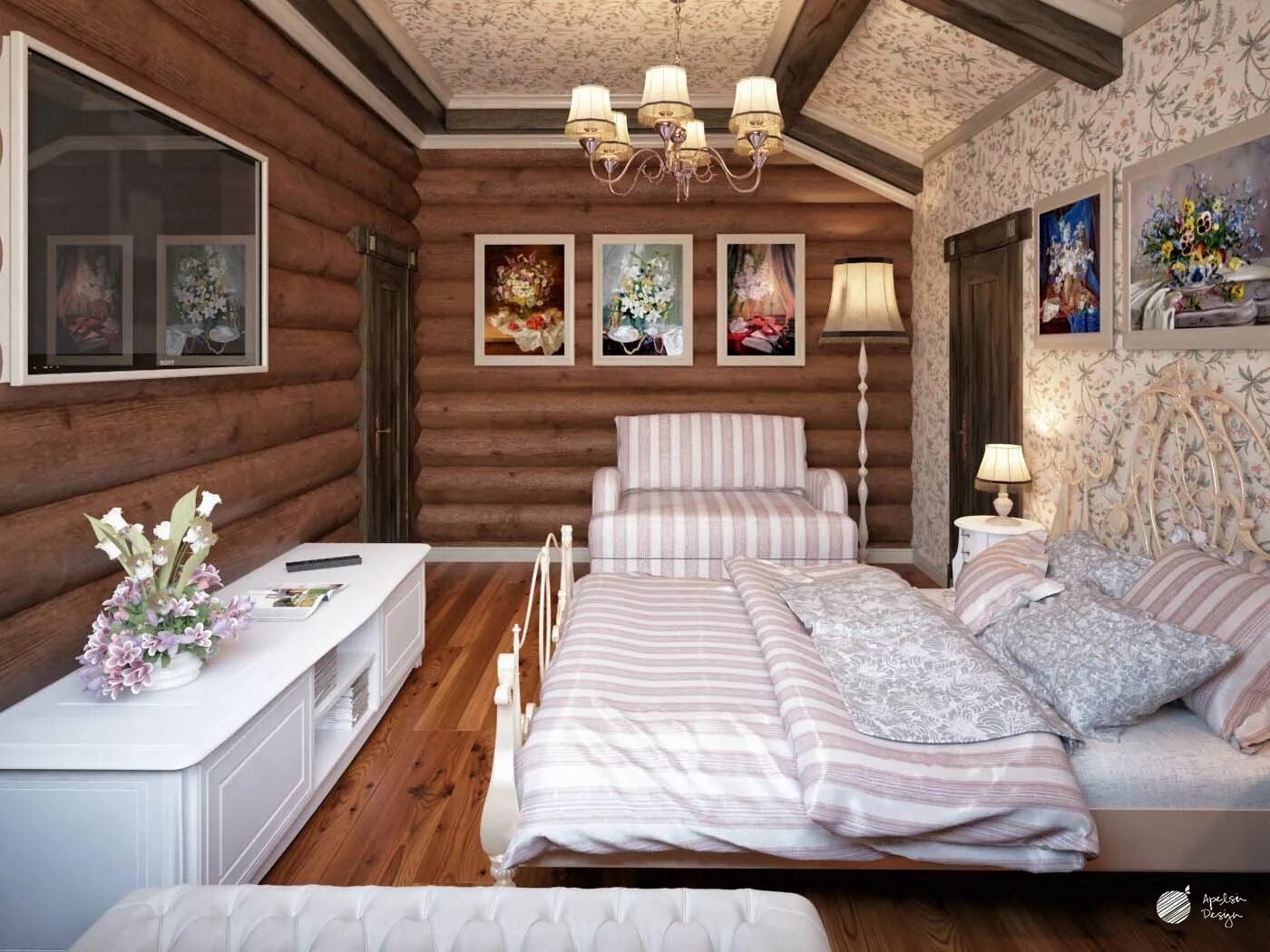 Спальня в доме из бревна. Спальня в бревенчатом доме. Интерьер спальни в доме из бревна. Спальня в деревянном доме из бревна.