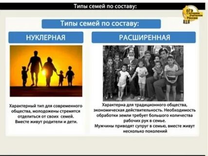 Тип семьи общество