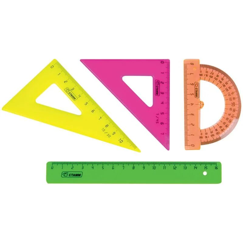 Линейка для черчения. Линейка 20см стамм "neon crystal", пластиковая, ассорти арт. Чертежным угольником и линейкой. Угольник 30 сантиметровый. Чертежным угольником и линейкой.