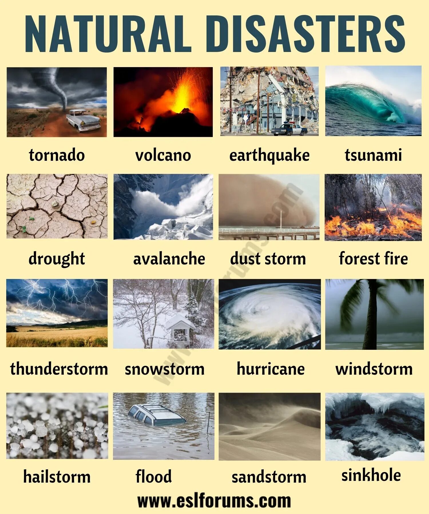 Writing natural disasters