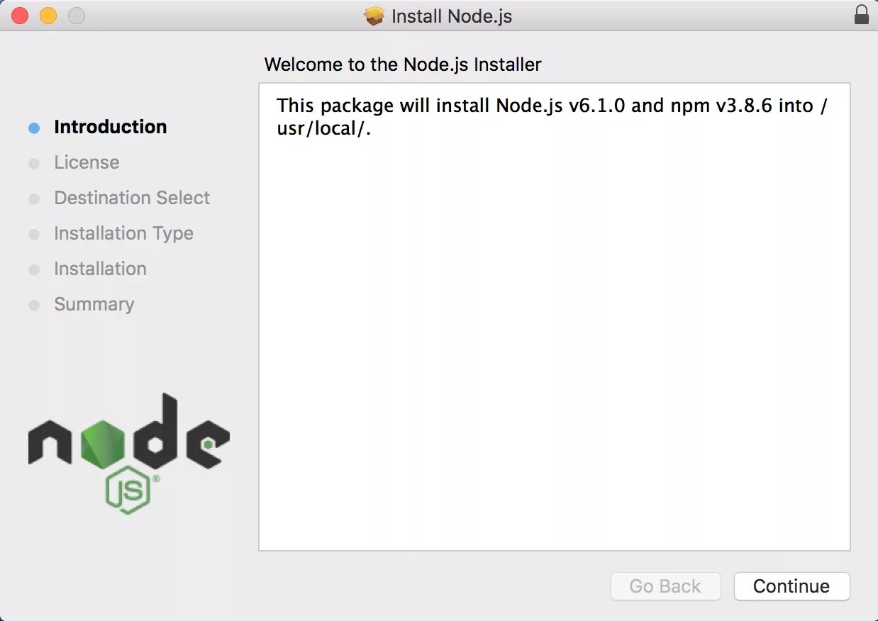 Node js npm install