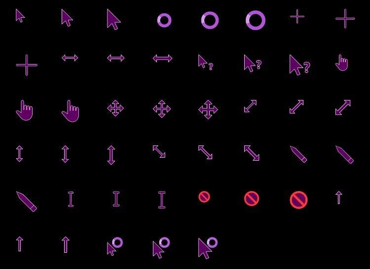 Фиолетовые курсоры для windows 10. Might and Magic 6 Mouse cursor