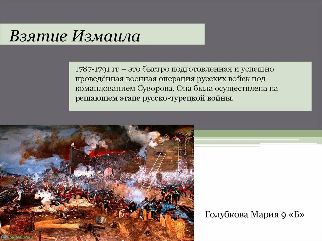 Сколько длилась осада тира. 1787-1791 Взятие Измаила.