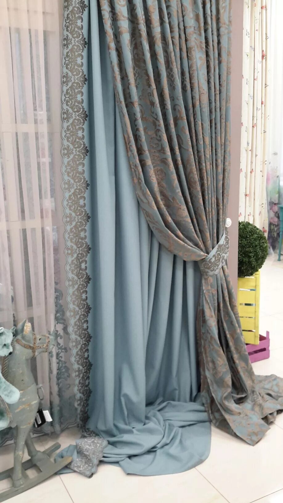 Blackout Curtains Thermal Ready Made Eyelet Ring-Starry Stars Curtain + Tulle eB