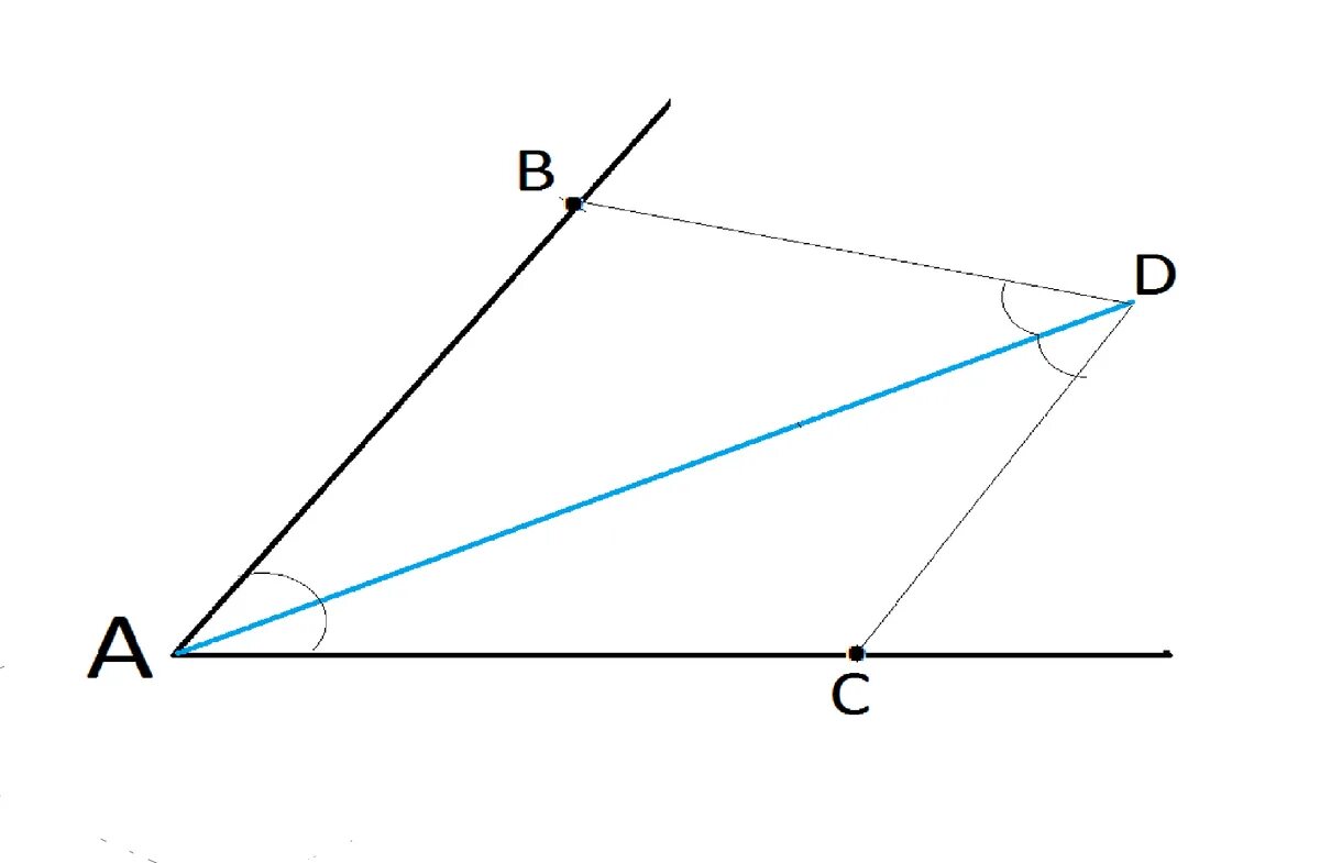 Угол 1 и угол bac. Биссектриса угла. Построение биссектрисы треугольника. Точки на сторонах угла. Луч ad биссектриса угла a на сторонах угла a отмечены точки.