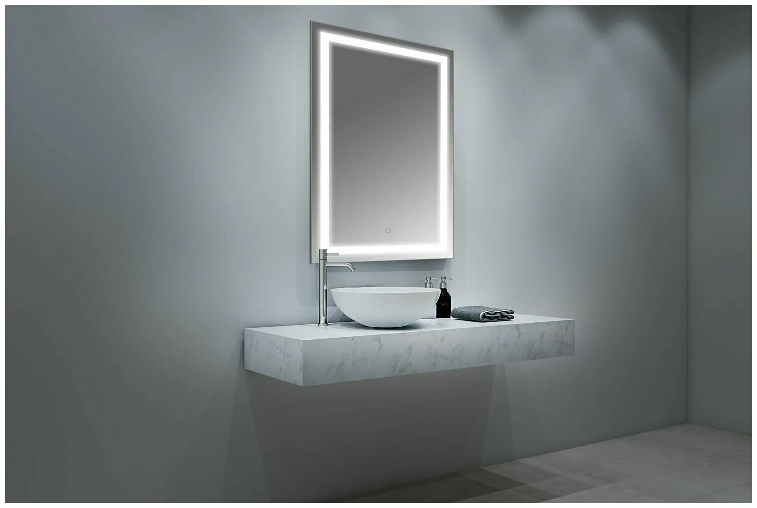 Прямоугольное зеркало для ванны