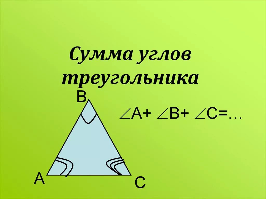 Пусть a b c углы треугольника. Сумма уолов треугольник. Сумма углов треугольника. Сумма угловтнтугольника. Сцммв углов треугольник.