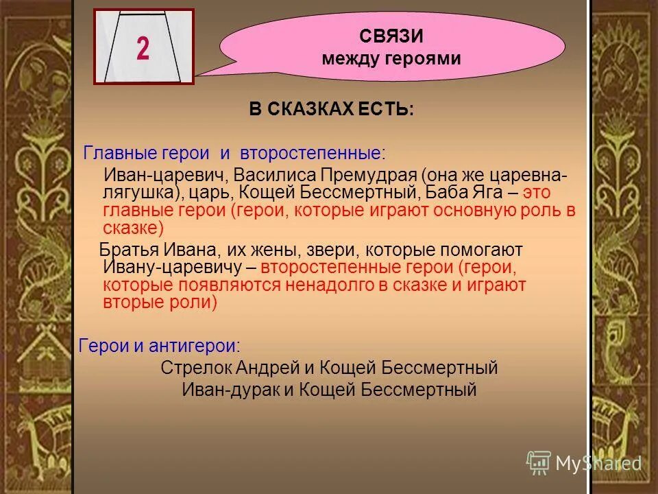 Второстепенные герои произведения. Главные и второстепенные герои сказки. Главный герой и второстепенный. Главные и второстепенные герои сказки Царевна лягушка. Роль второстепенных персонажей в сказке.