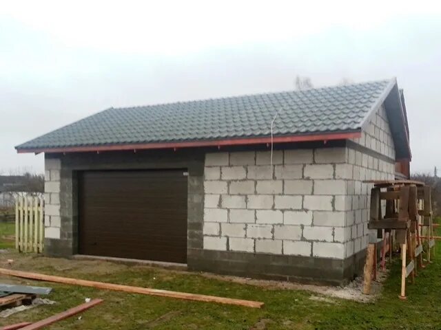 Гараж из керамзитобетонных блоков проекты