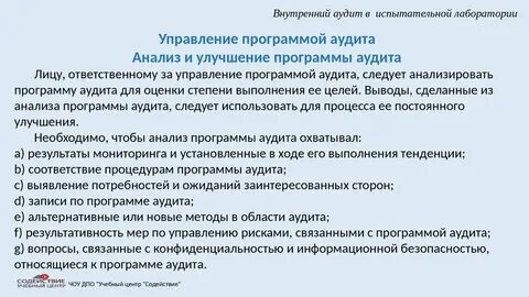 Анализ внутреннего аудита