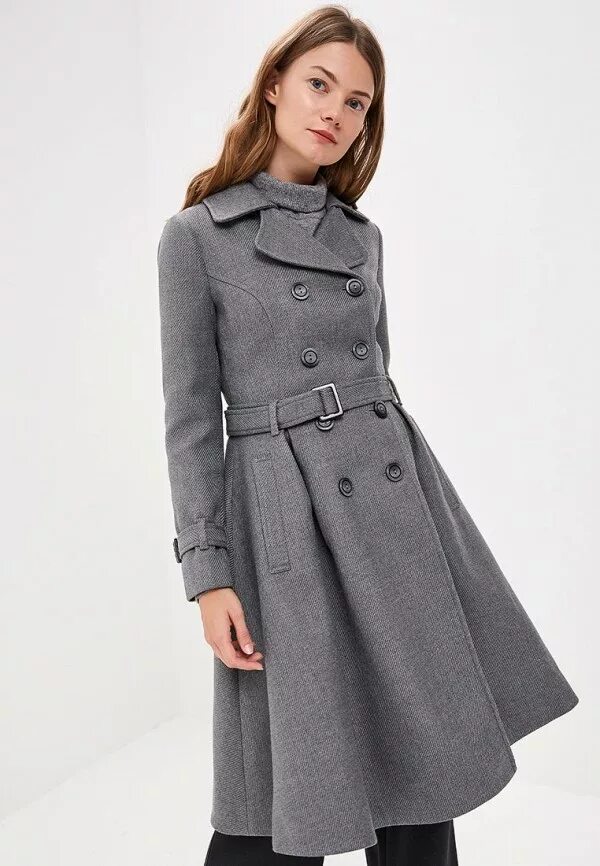 Серое двубортное пальто женское. Приталенное пальто. Двубортное пальто женское зимнее. Пальто приталенное женское.