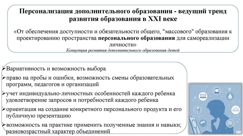 Персонализация образования. Персонализация дополнительного образования. Тенденции развития дополнительного образования. Персонализация обучения пример.