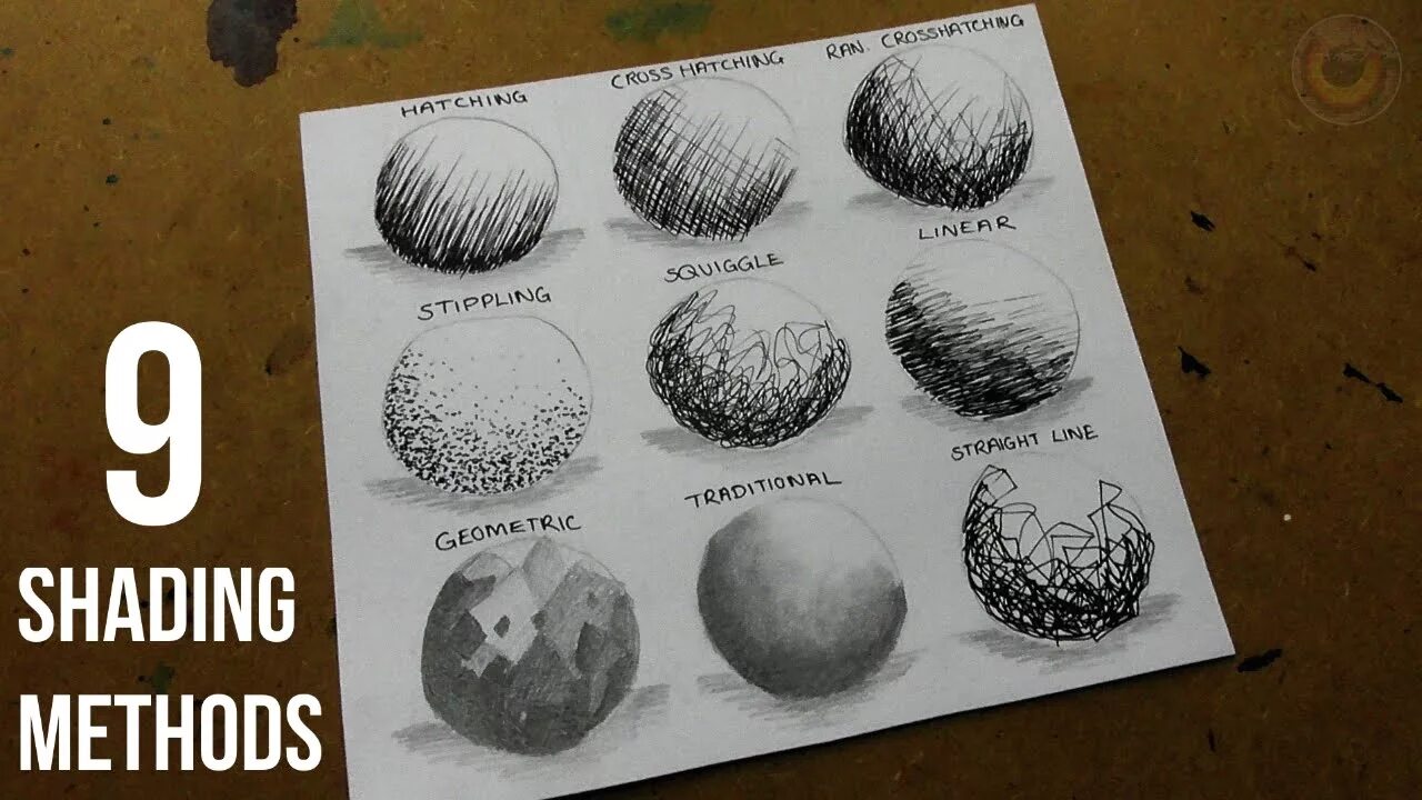 Method 9 method. How to Shade. How to draw wobbling objects. Drawing with only 1 Colour and different Shades.