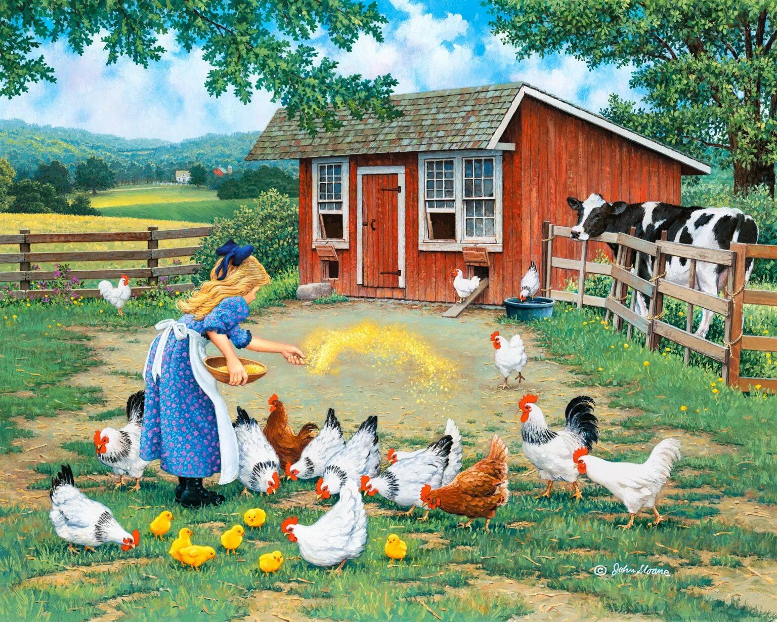 He lives on the farm. Джон Слоун художник. Весенняя деревенька John Sloane.. Джон Слоан сельские радости. Домик в деревне для детей.