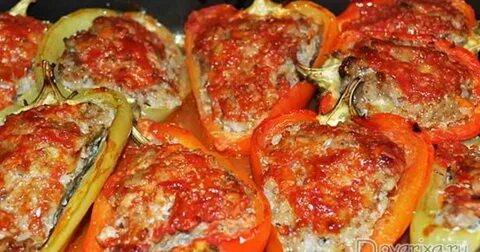 Перец фаршированный с мясом запечь в духовке