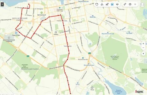 Карта трамвая 4 екатеринбург