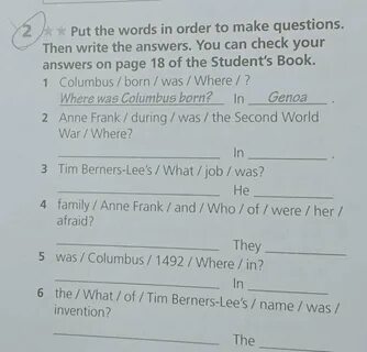Make the questions and short