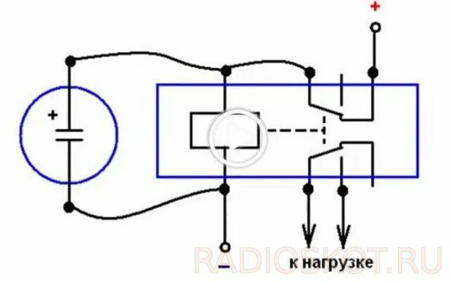 Схема мигалки на реле 12 вольт РадиоКот :: Простая мощная мигалка-двухполюсник на 12/24 Вольта.