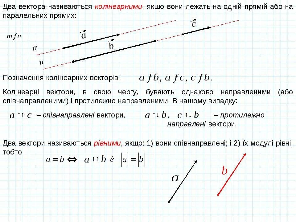 Колінеарні вектори. Вектори колінеарні, якщо вони:. Два ненульових вектори називають колінеарними, якщо. Протилежнипрямлени вектори колінеарні мають.