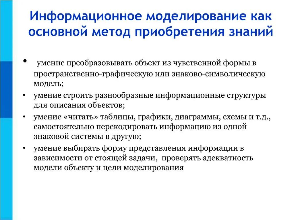 Информационное моделирование. Методика информационного моделирования. Информационное моделирование в информатике. Основные методы информационного моделирования.