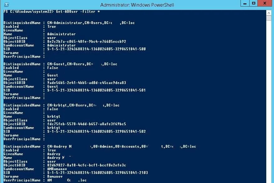Powershell while. Ad powershell. как применить в powershell. список пользователей. список пользователей windows.