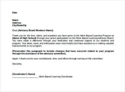 Thank you letter 8 класс