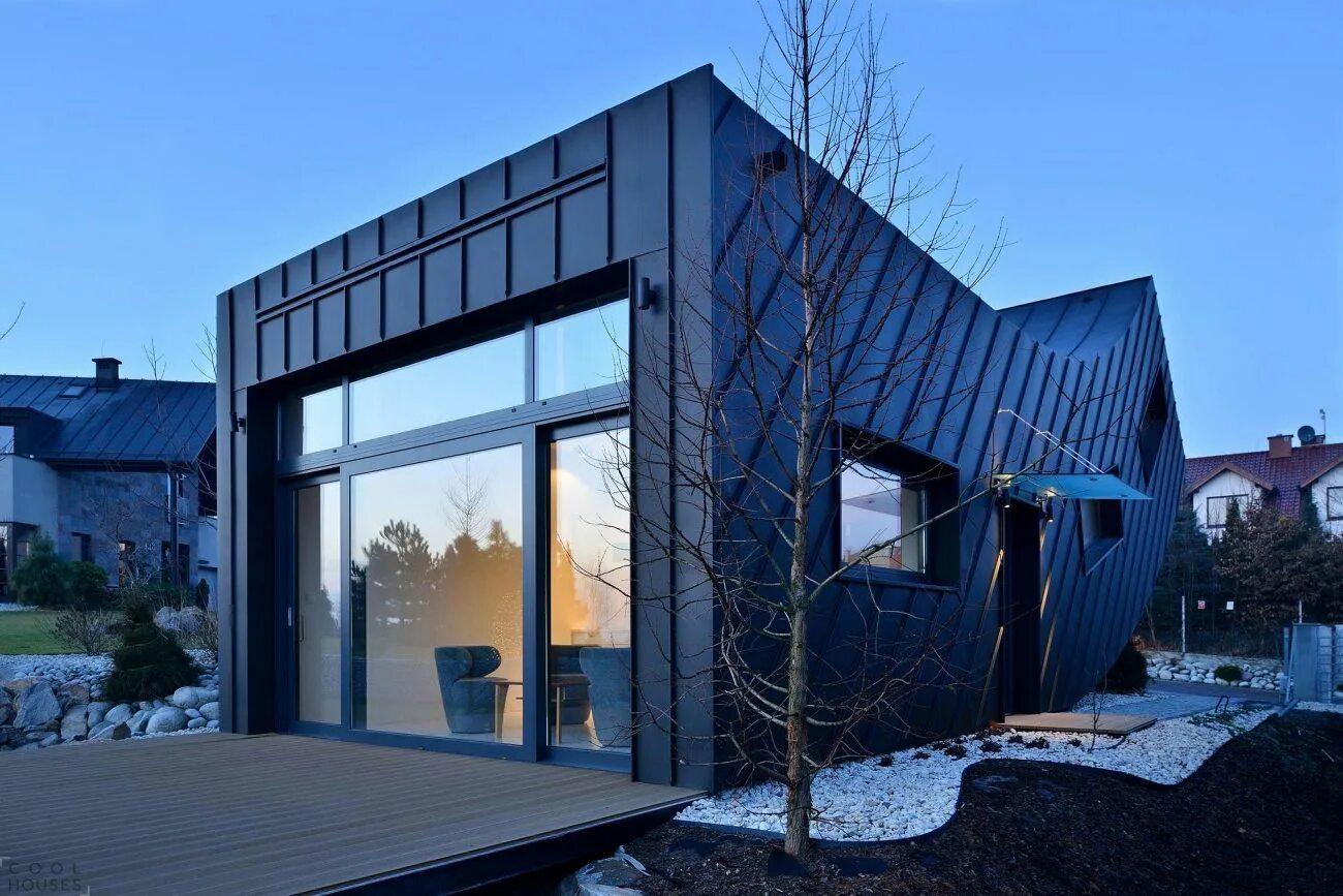 Дома из металла фото Отделка Цокольным Сайдингом: 180+ (Фото) Домов Своими Руками Zinc cladding, Clad