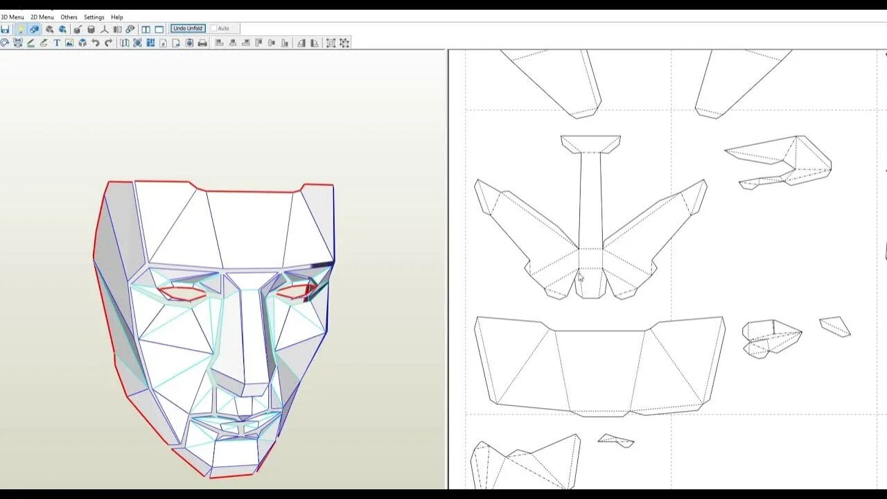 Маски Pepakura Designer. 3d развертка. Развёртки из бумаги маски. Полигональная маска развертка.