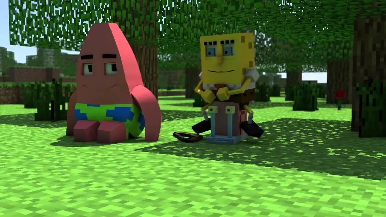 Spongebob minecraft. Губка Боб майнкрафт. Постройка в майнкрафт в стиле Спанч Боб. Spongebob in Minecraft'' - animation.