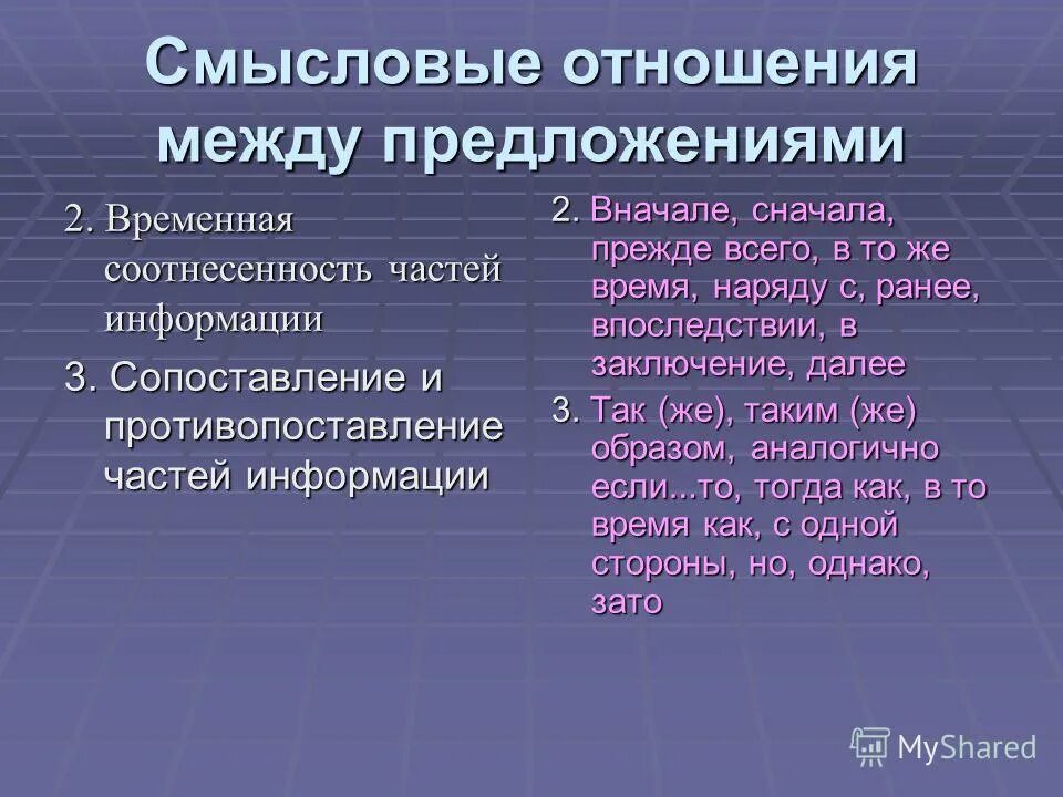 Смысловые отношения между частями. Смысловые отношения между примерами. Смысловая связь между примерами. Смысловые отношения в предложении. Смысловые отношения между частями.