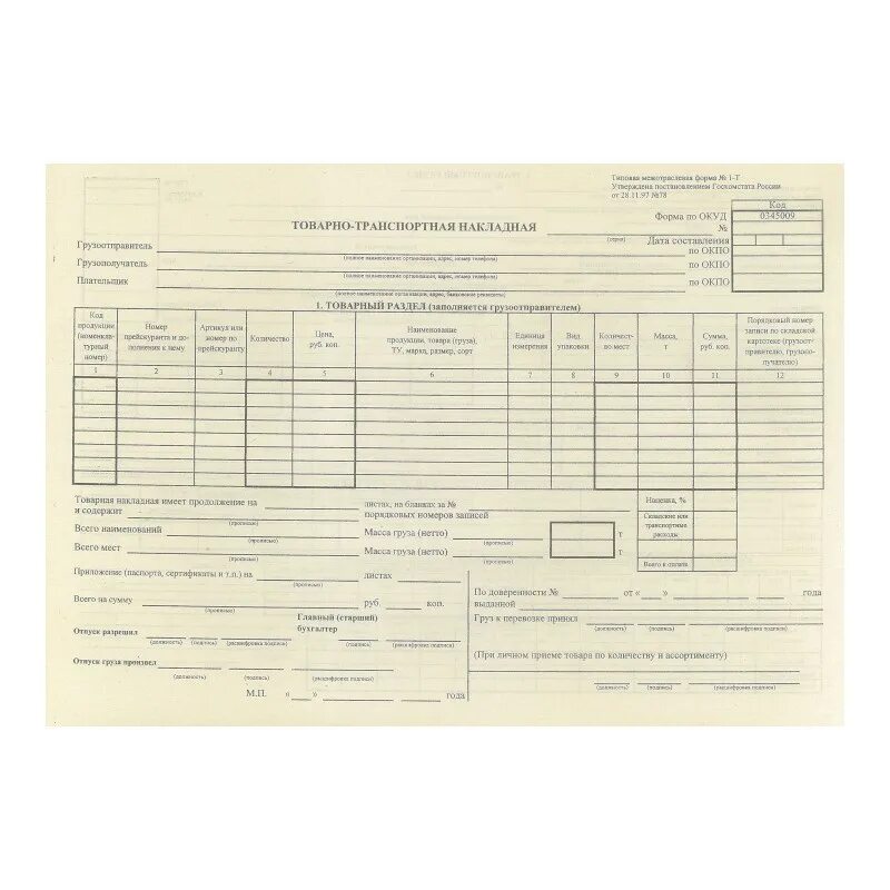 Товарно-транспортная накладная форма 1-т 1983 г. Товарно транспортная накладная Тип 20. Товарно транспортная накладная ф а-5. Товарно транспортная накладная № 191-АПК.