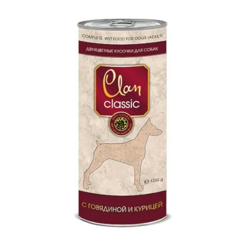 Clan classic сухой. Clan Classic консерва для собак кусочки в соусе с говядиной и курицей 1250 г. Clan Classic консервы. Клан Классик консервы для собак. Clan Classic консервы для щенков.