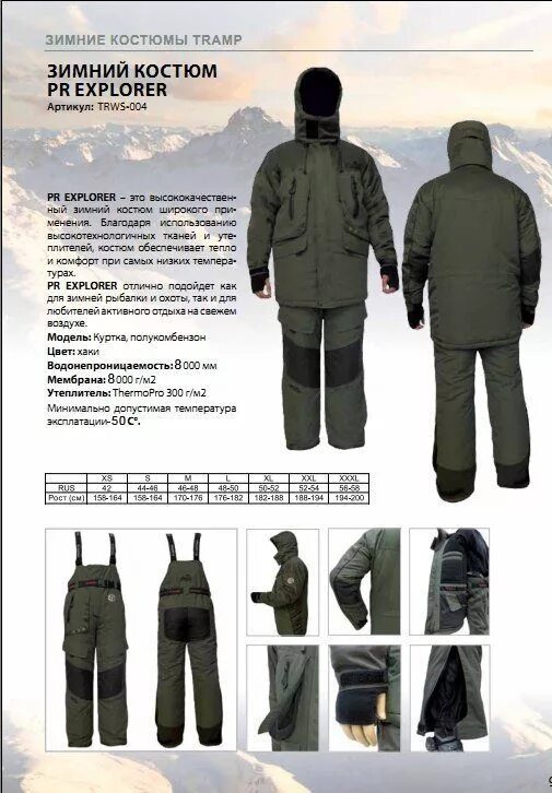 зимние костюмы температура