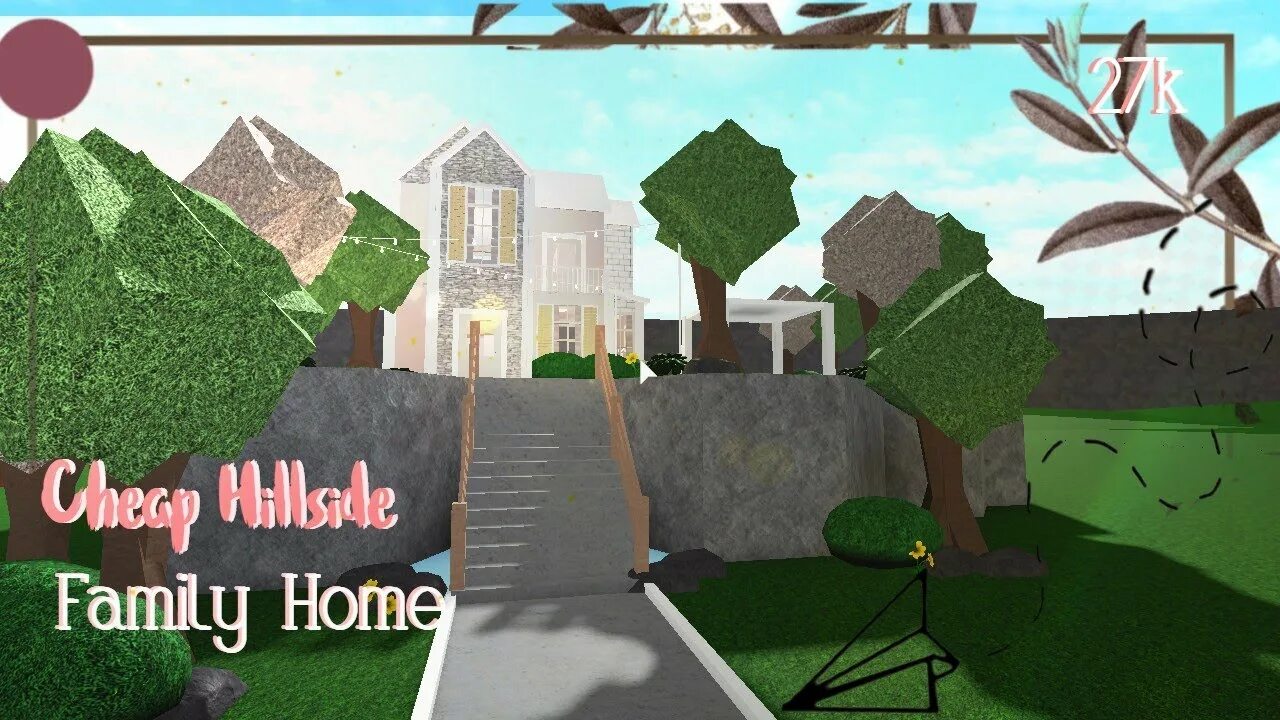 Бесплатный роблокс дом. Roblox дом. Family Home РОБЛОКС. Домик в БЛОКСБУРГЕ С террасой РОБЛОКС. Картины для БЛОКСБУРГА.